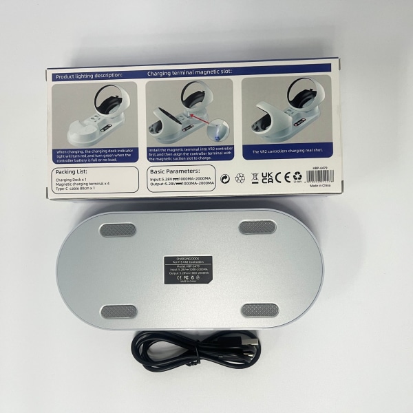 Power Charging Station til PS VR2 Sense Controller med 4 Type-C magnetiske grænseflader