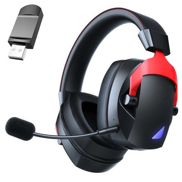 Trådlöst spelheadset med löstagbar brusreducerande mikrofon för PC PS4 PS5 Mac Switch Tablet