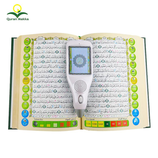 9200 Tajweed Quran Læse Pen 8g Digital LCD-skærm Lille størrelse Koranbog Talende Læsepen Med Oversættelser Ord For Ord Stemme Wihte