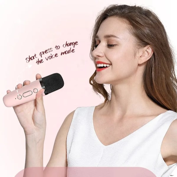 Mini karaokelaite, kannettava Bluetooth kaiutin, karaokelaite kahdella langattomalla mikrofonilla kannettava
