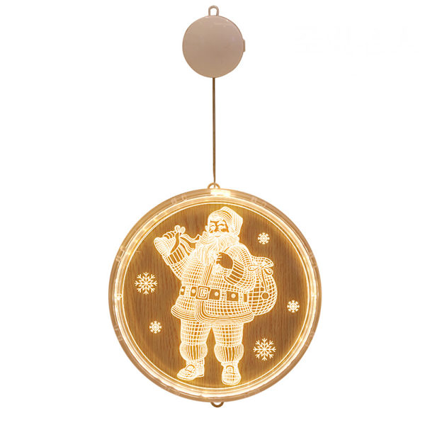 Juldekorationer för fönster, 2,6 m LED-fönsterhängande ljusdekorationer, batteridrivna för utomhus- och inomhusfönster, julgran 1PC Santa Claus