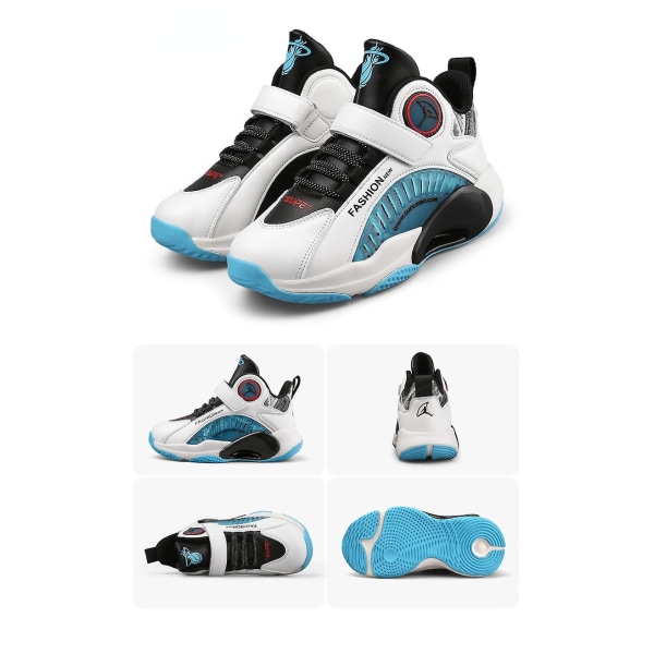 Sneakers för pojkar Basketskor White blue 35