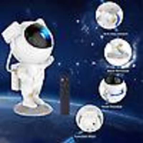 Projektorlampe, Pleshy Spacebuddy-projektor, Astronaut Star Projector Galaxy Lampe med fjernkontroll