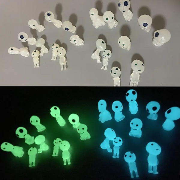 20 st Fairy Garden Tillbehör Halloween Glow in Dark Garden Alien Decor Miniatyr för Mikro Landskap Utomhus Staty Patio Gräsmatta Yard Kit