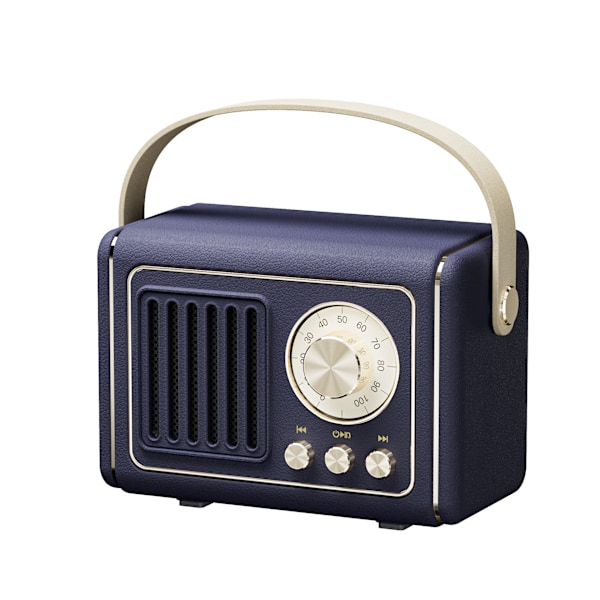 Retro Bluetooth-högtalare, Bärbar Mini Trådlös Bluetooth-högtalare, för Kontor, Kök, Skrivbord, Sovrum, Utomhustillbehör, Stöd för USB/TF-kort/AUX Blue