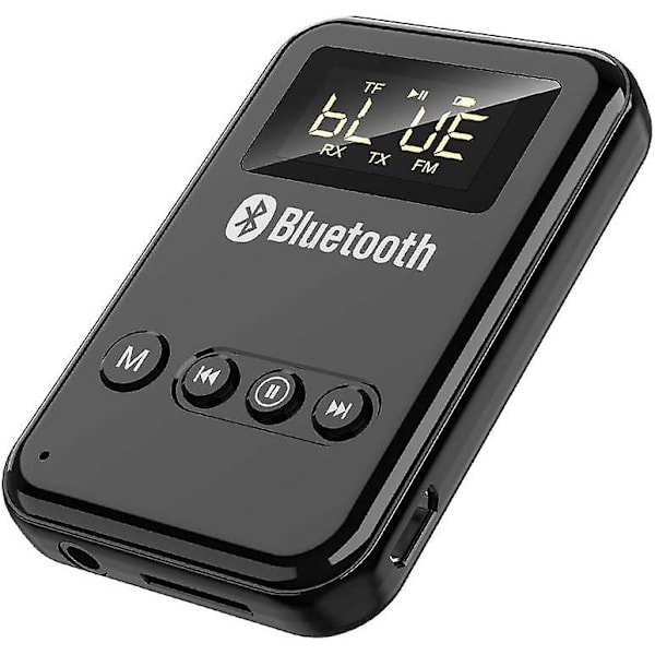 Bluetooth-sovitin televisioon, LED-lähetin Bluetooth 5.0 Jack 3-in-1 Bluetooth-vastaanotin Win 10, 8, 7 ja FM-yhteydelle ilman viivettä kuulokkeille