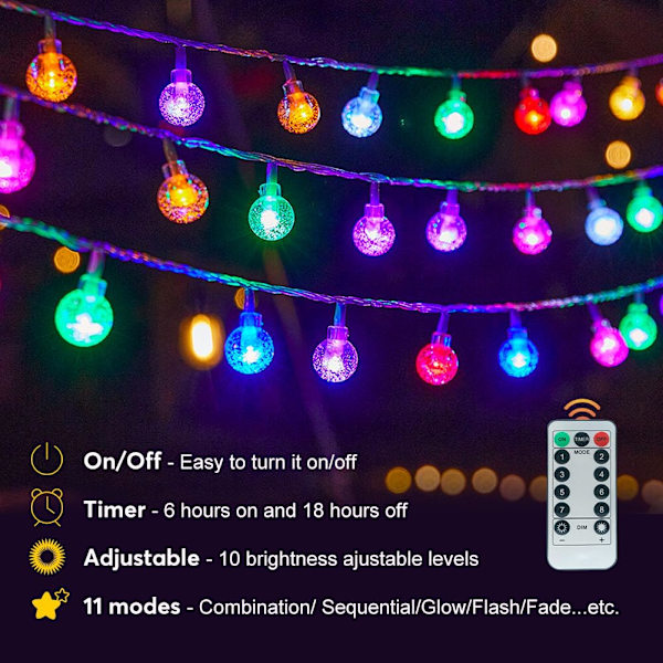 LED star fairy lights 10 meter 100 lampor, semester, jul, fest, dekorativa lampor batteridriven