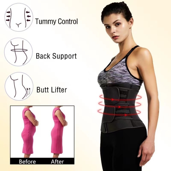 Sweat Waist Trainer naisille Waist Cincher Vatsa Control Waist Shaper Workout Slim Belly Band, Neopreeninen korsettitrimmeri naisille