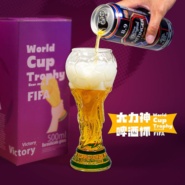 Beer Cup Glass Cup FIFA World Cup Trophy tyylinen Beer Cup jalkapallon lasipatukkatarvikkeet 480 ml Transparent 480ml