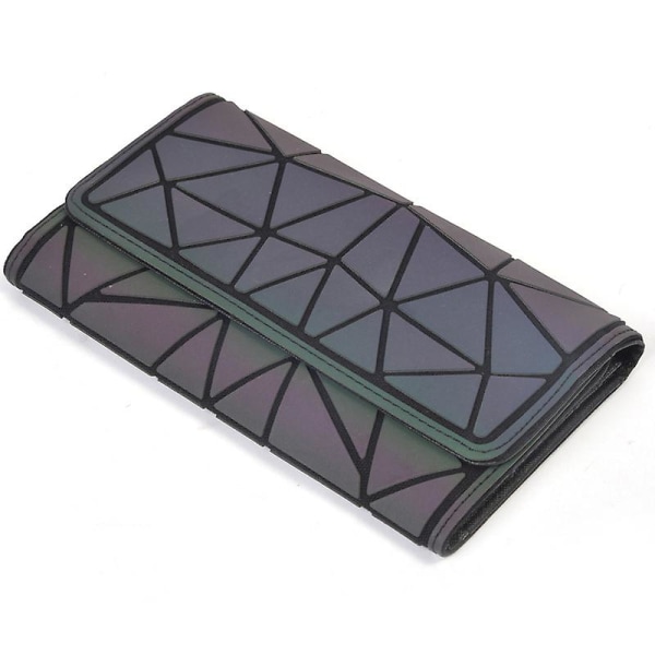 Lång plånbok för kvinnor, hopfällbar plånbok, geometrisk holografisk ficka för kort, plånbok, plånbok, case, plånbok style 3
