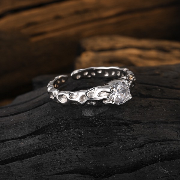 S925 Silver Zircon Inlaid Ring