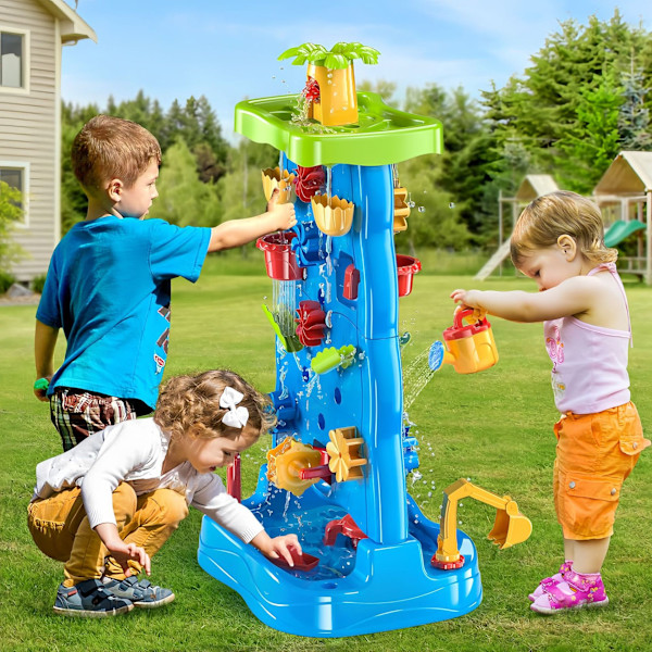 Barnas Vannfall Vannbord Leke for 3 - 8 År Gamle, Utdannende Sansestimulerende Bord for Barn, Aktivitets Sansestimulerende Bord Sommerleker