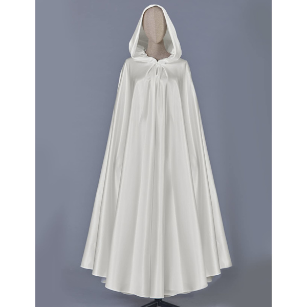Witchcraft Light lvory solmio keskiaikainen kaapu Halloween hupullinen viitta Long Cape U
