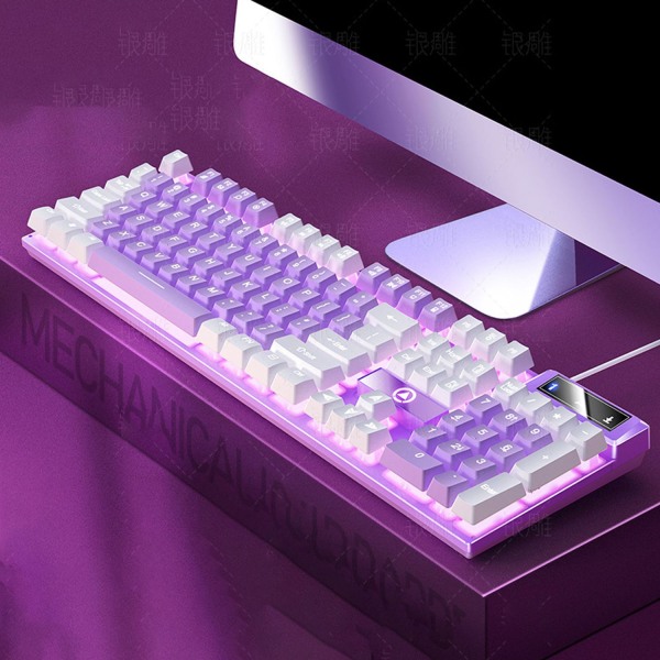 USB mekanisk følelse lysende kablet tastatur