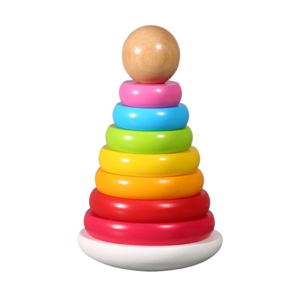 Rainbow Stacker Ringar Träring Baby Educational Toy