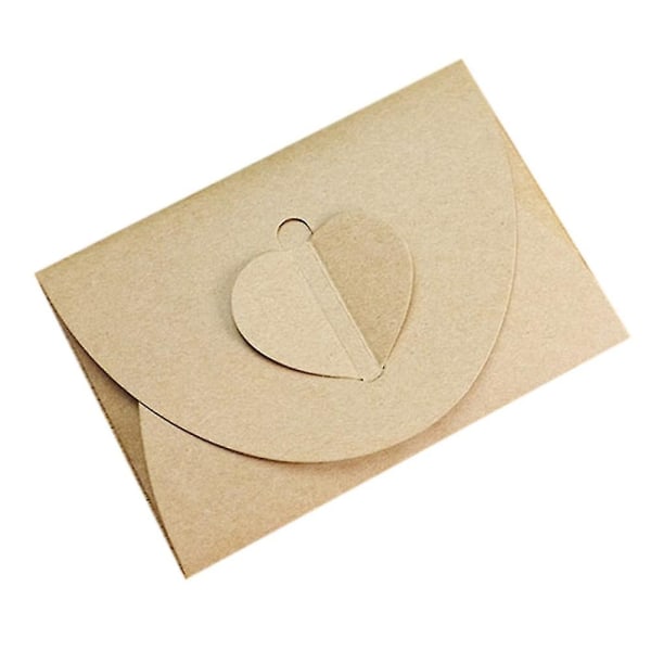 50 kpl/erä Käsintehty ruskea paperipussi Mini Envelope Heart Kraft Vintage Envelopes Retro