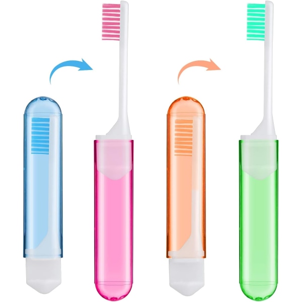 Packa hopfällbar manuell tandborste med mjukt borst för ömtåligt tandkött,  tandvård för vuxna och barn, för camping och resor 7522 | Fyndiq