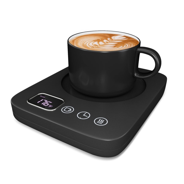 Elektrisk kaffekoppvarmer for skrivebord, smart kaffekoppvarmer for hjemmekontor, varmeplate for te, melk og stearinlys black