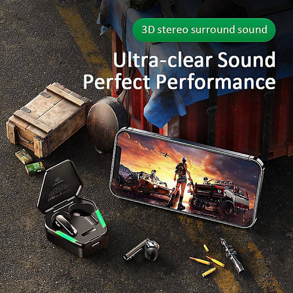 Tws bluetooth 5.0 kuulokkeet vedenpitävät langattomat kuulokkeet pelaamiseen 3d stereo surround kuulokkeet mikrofonilla