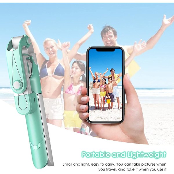 Bazhou Telefonstativ, Udtrækkeligt Selfie Stick-stativ, Trådløst Selfie Stick-stativ med fjernbetjening, Mobiltelefonstativstativ til Vide Live Streaming (1 stk,