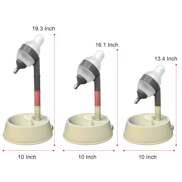 Pet Standing Höjdjusterbar vattendispenser Katthundskål med automatiskt matande vattengrå