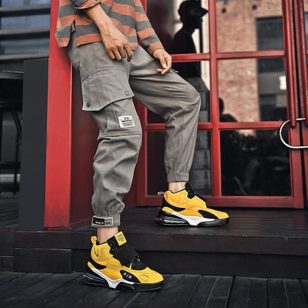 Basketskor för män Mode löparskor Andas Sneakers Fr8856 Yellow 45