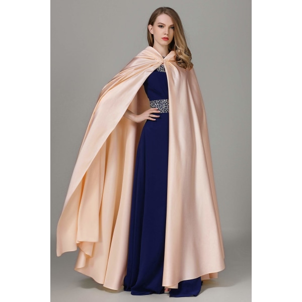 Witchcraft Light Champag Tie Up Middelalderkappe Halloween Hættekappe Lang Cape U