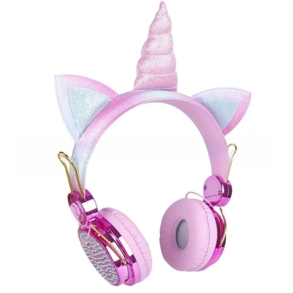 Hodebærende Cute Cartoon Unicorn Bluetooth trådløse hodetelefoner