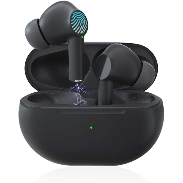 Langattomat nappikuulokkeet kuulokkeet Bluetooth 5.0 kuulokkeet melua vaimentavat IPX5 vedenpitävät kuulokkeet korvissa Sisäänrakennettu mikrofoni 3D-äänikuulokkeet Kosketusohjaus Hei