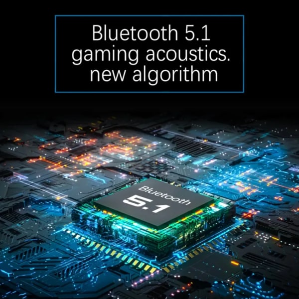 2,4 GHz/Bluetooth blå tomodus trådløst spillhodesett med ultralav latens støyreduksjon e-sportshodesett som passer for PC