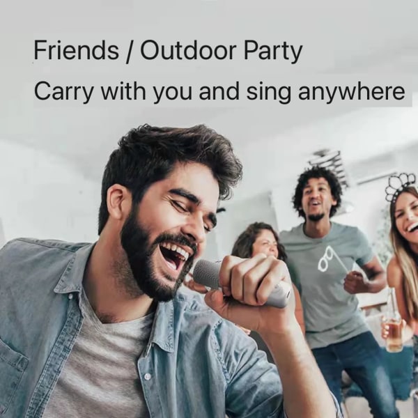 Karaokemaskin för vuxna/barn med 2 trådlösa mikrofoner, HD Sound Singing Machine stöder TF/ USB, AUX