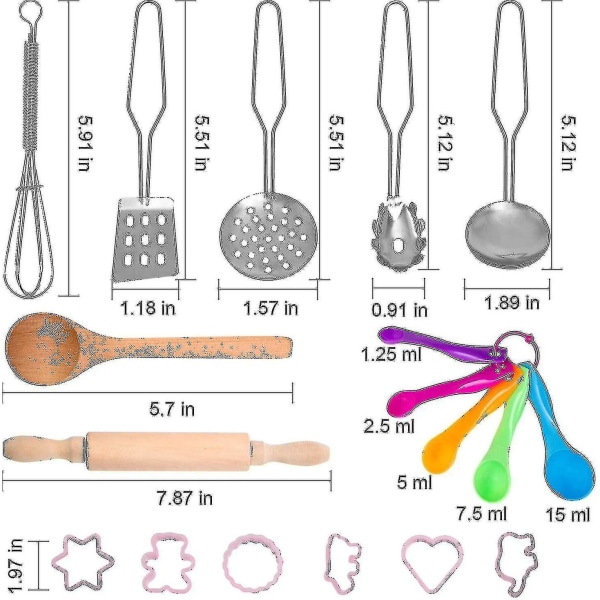 Barn Kock Rollspel Kostym Set 22 st, Toddler Matlagning Och Bakning Set Med Förkläde, Kock Hatt, Receptkort, Matlagningsvante, Sils För Pojkar Och Flickor Åldrar