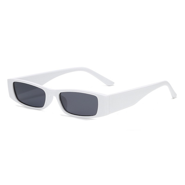 Vintage firkantede små solbriller Cateye solbriller til kvinder UV400 2 white
