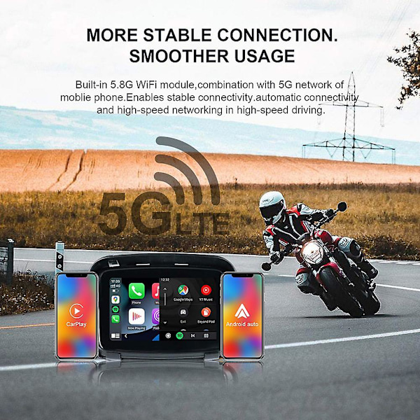 Bärbar GPS-navigering för motorcykel Vattentät Carplay-skärm Motorcykel Trådlös Android Auto Ipx7 Gps-skärmnavigator GPS Navigator