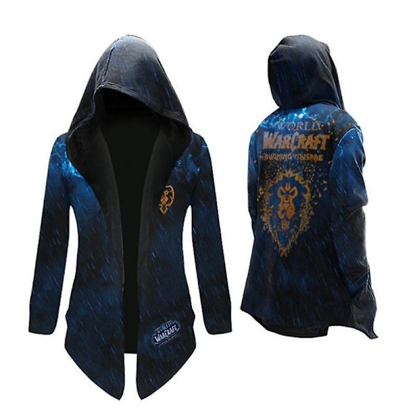 World Of Warcraft Demon Slayer Akatsuki Hokage Assassin Windbreaker lång kappa Plus sammet Tonåring Spel Perifera kläder As shown XLWorld of Warcraft