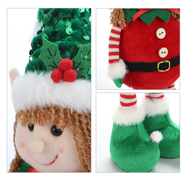 2 Pak Jule-Nisser Dekoration - Håndlavet Jule-Svensk Tomte Plys Scandinavian Elf Ornament Figur Gnomes Gave Vindue Hjem & Ferie Dekoration
