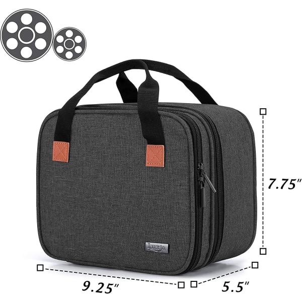 Luxja bärväska för DR.J miniprojektor, bärbart case för miniprojektor och tillbehör (passar de flesta stora miniprojektorer), svart