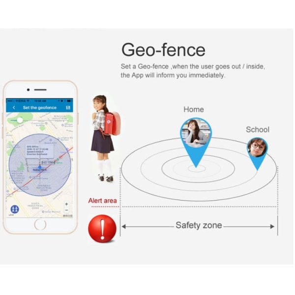 Falllarm för äldre barn GPS Tracker Real Time Locator-Blå