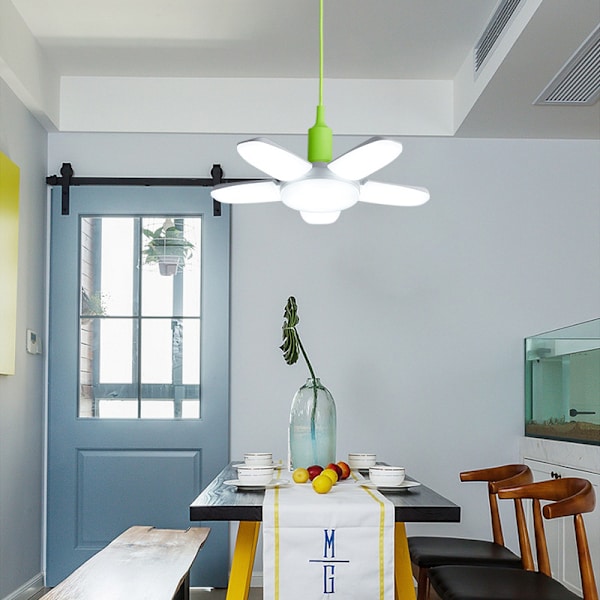 E27 Super Power LED-pærer 5 viftebladlamper 220V sammenleggbar LED-lyspære for kjøkken soverom Cold White