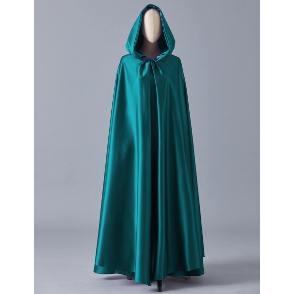 Witchcraft Teal Tie Up Middelalderkappe Halloween Hættekappe Lang Cape U