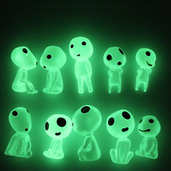 20 stk. Fe Haves Dekoration Halloween Glow in Dark Have Alien Dekoration Miniature til Mikro Landskab Udendørs Statue Patio Plæne Have Kit