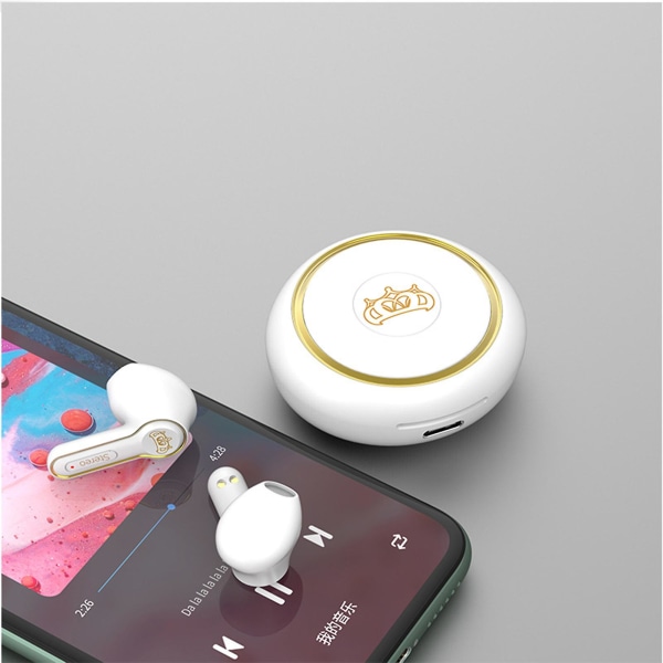H3 True Wireless Stereo Earphone Bluetooth-kompatibla 5.0 Smart-touch In-ear trådlösa hörlurar för telefon Black Gloden