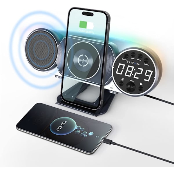 Dubbel laddningsbar RGB omgivande ljus magnetisk Bluetooth-högtalare