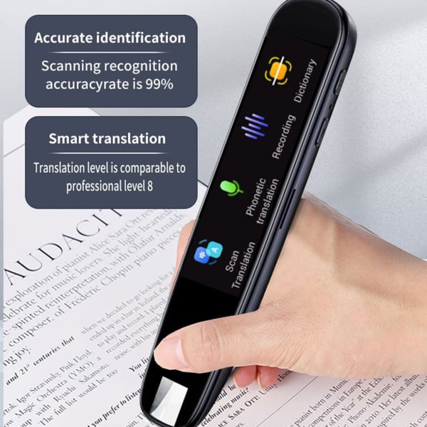Smart Scan Translation Pen Tekstinlukukynä 116 Language Translator Device black