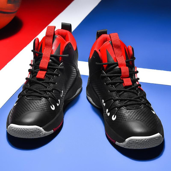 Basketskor för män Mode Dam Sneakers Andas Sportskor 3A816 BlackRed 44