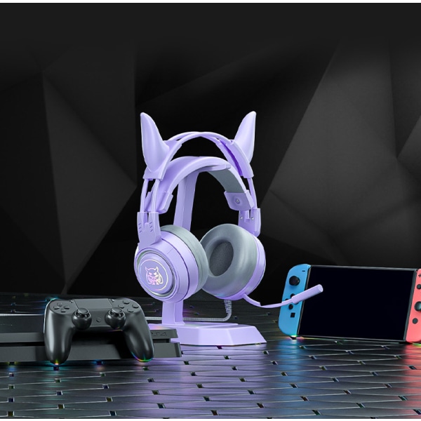 Langalliset kuulokkeet PC-tietokonepelaamiseen kuulokkeet mikrofonin kohinanvaimennuskuulokkeilla - violetti