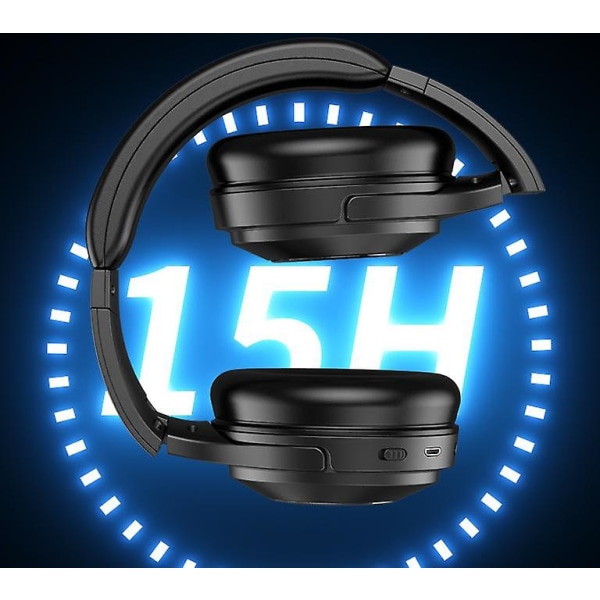 Trådlösa tv-hörlurar över örat, Hi-fi-stereo sladdlösa hörlurar för tv,  justerbara lätta och uppladdningsbara (svart) b526 | Fyndiq