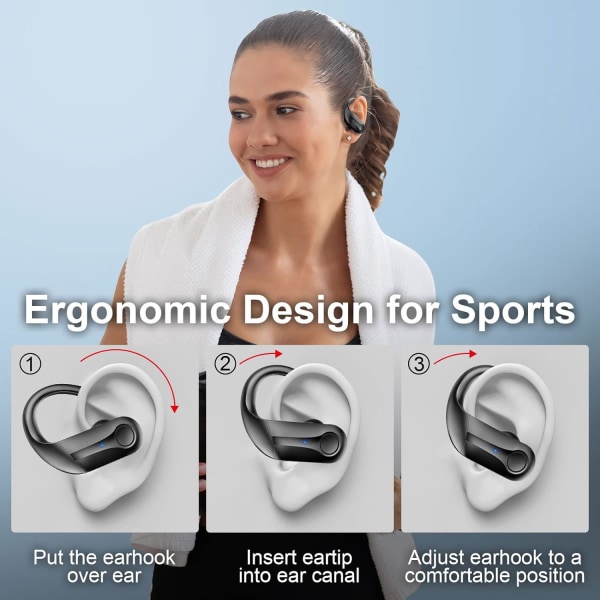 LED-digital display, touch-on-ear Bluetooth-headset