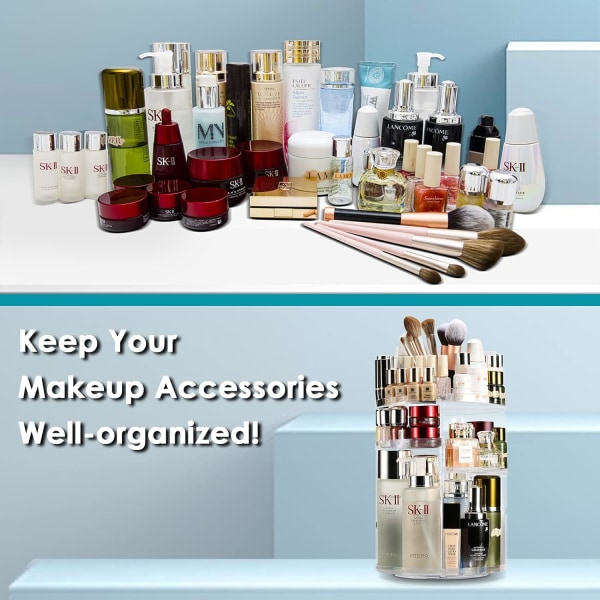 Makeup Organizer, 360 Degree Rotating Beauty Organizer för kosmetiska parfymsmycken, Revolving Mak