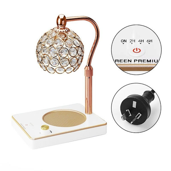 Stearinlysvarmerlampe Justerbar høyde Smeltet vokslampe Dimming Candle Warming Lamp-Rose Gold